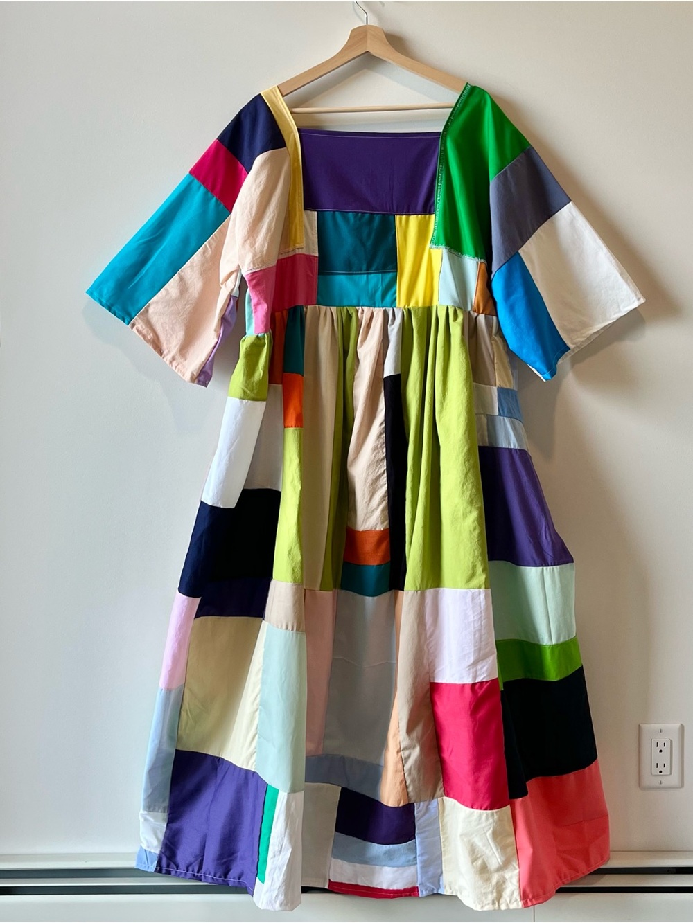Handmade Quilted Patchwork Colorblock Dress SKU 07081 - Picture 3 of 16